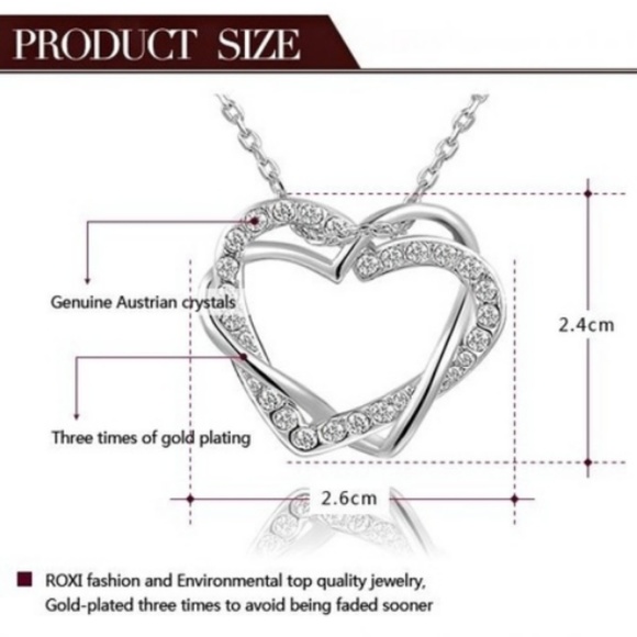 ❤$5 Sale! 18K gold plated double heart necklace - Picture 4 of 5